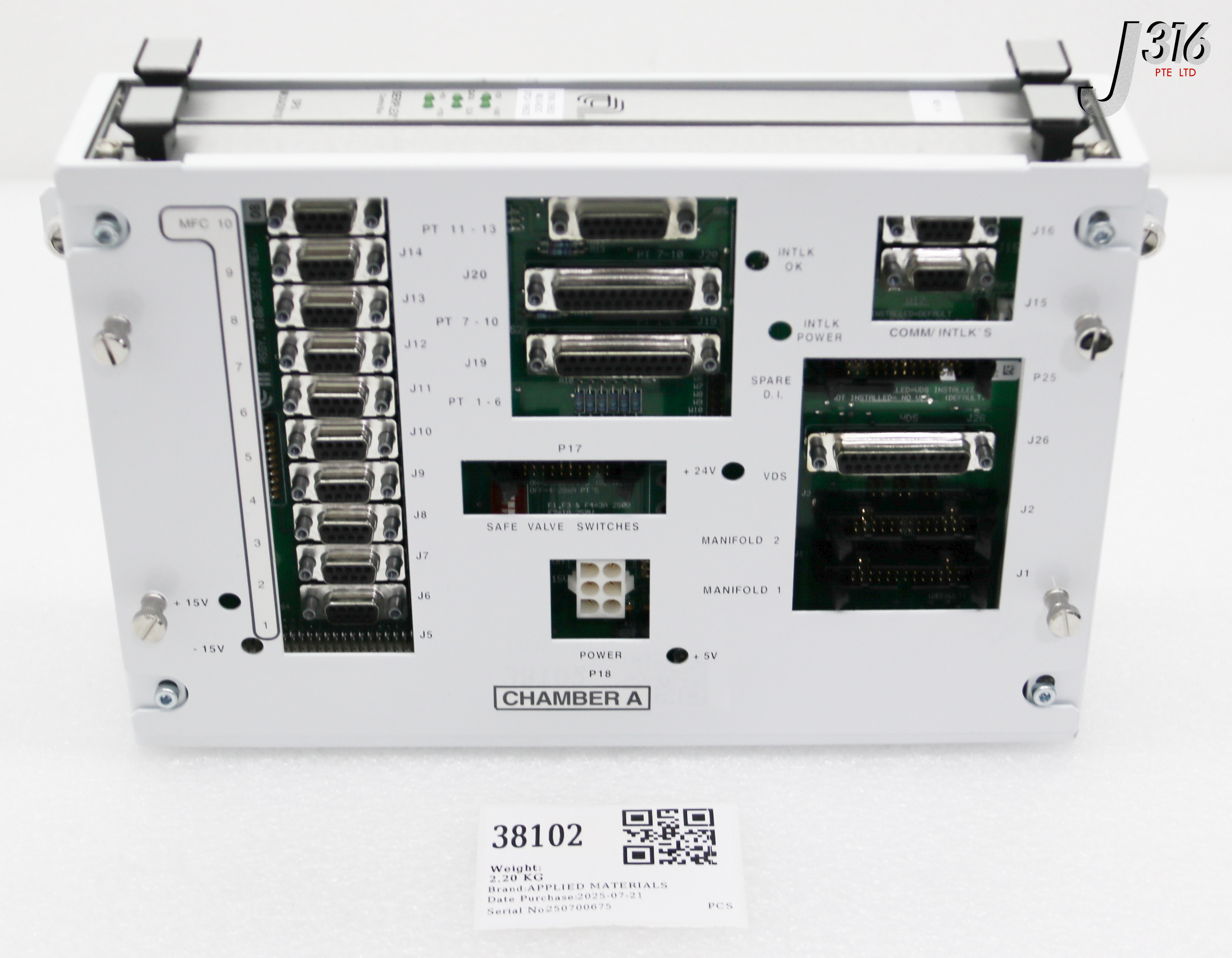 38102 APPLIED MATERIALS SERIPLEX MUX I/O PCB(1) , (WORKING) 0190